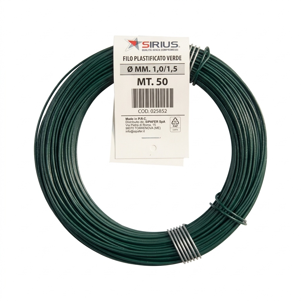 FILO PLASTIFICATO VERDE MM.1/1,5 MT.50