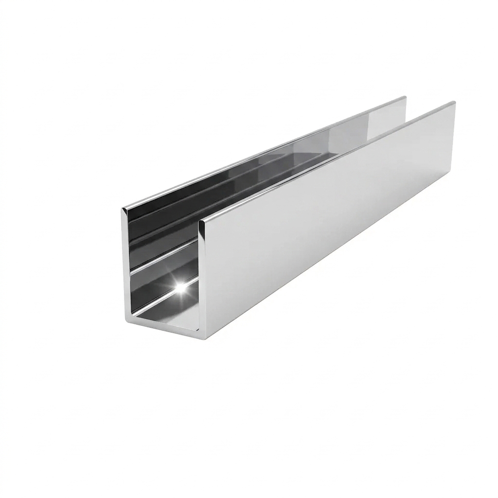 PROFILO ALLUMINIO A U CROMATO 2 MT