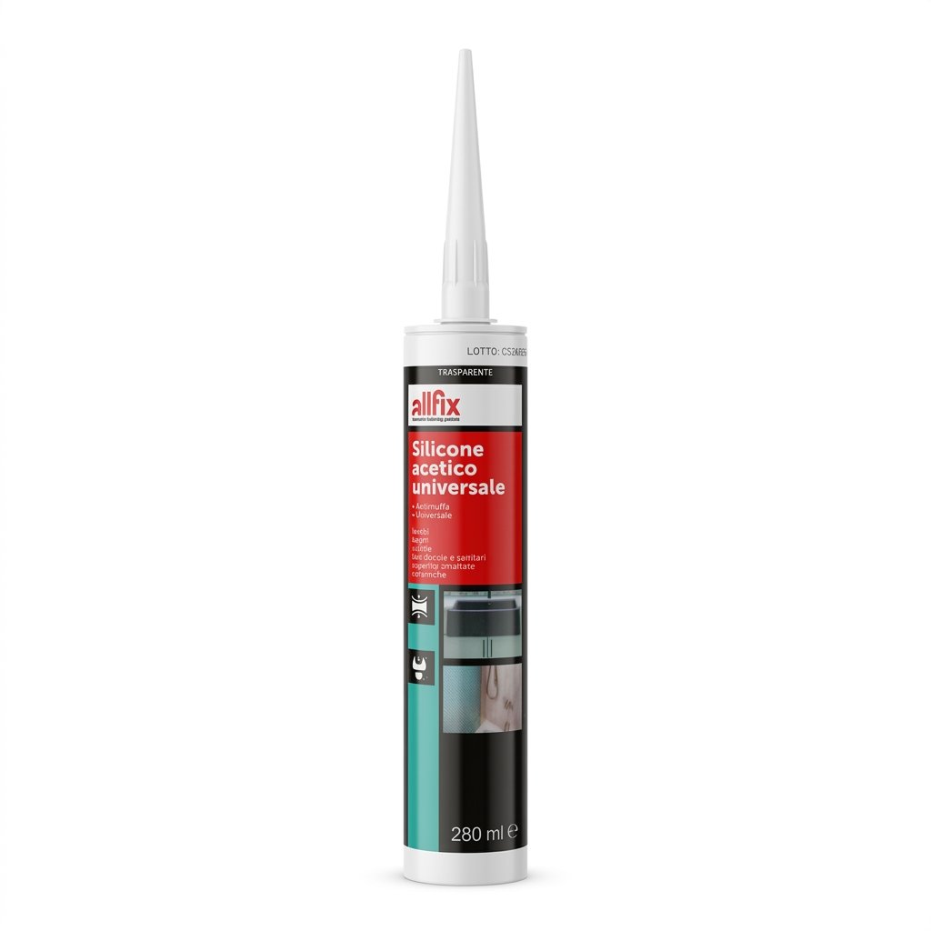 SILICONE ACETICO UNIVERSALE TRASP. ML.280 ALLFIX