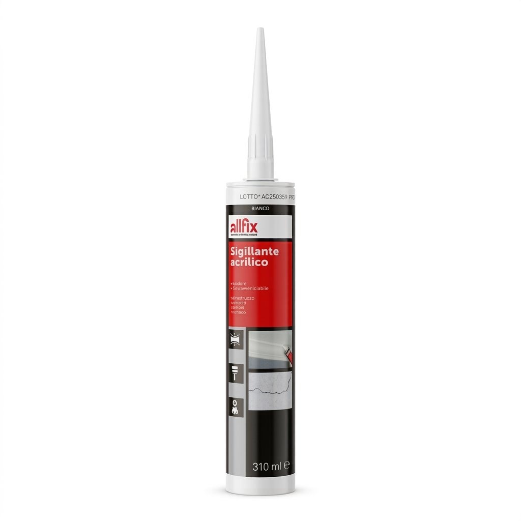 SILICONE ACRILICO BIANCO ML.310 ALLFIX