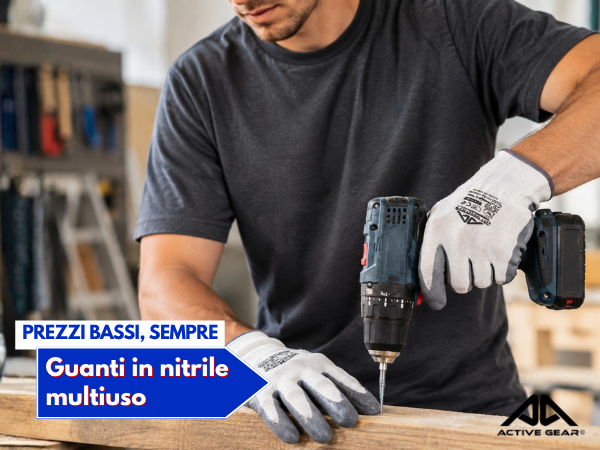 Guanti multiuso in nitrile Active Gear a 0,61 euro